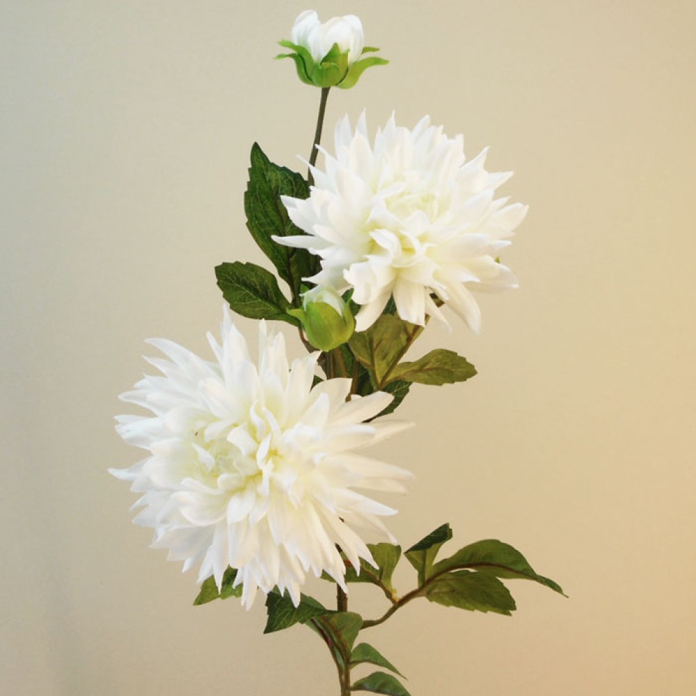 Artificial Dahlias Spray Creamy White 102cm Artificial Flowers